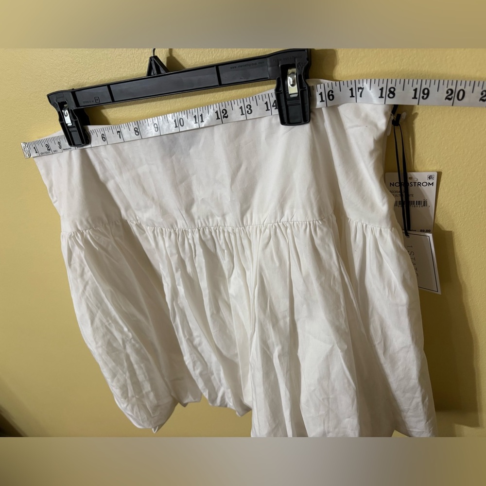 Nordstrom White Gathered Mini Skirt - Picture 9 of 9